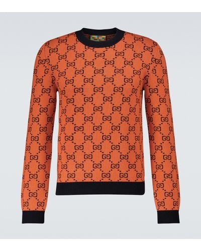Gucci Pullover GG Multicolor mit Wollanteil - Orange