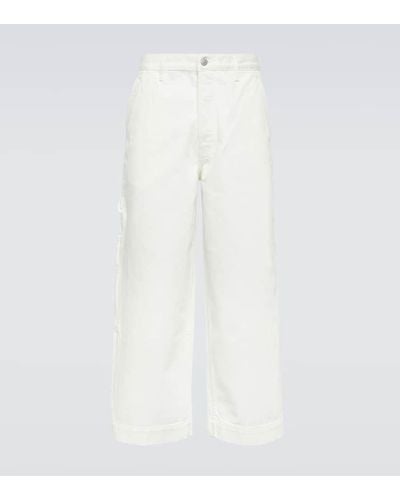 Dries Van Noten Jeans cropped a gamba larga - Bianco