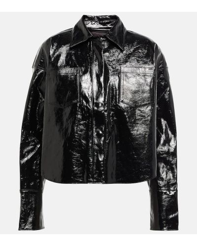 Stouls Patent Leather Cropped Jacket - Black