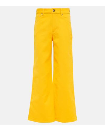 Loro Piana Cropped Wide-leg Pants - Yellow