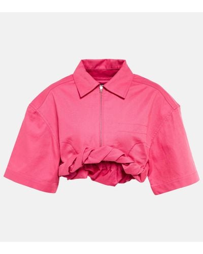 Jacquemus Chemise La Chemise Silpa à coupe crop - Rose