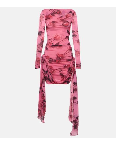 Blumarine Printed Jersey Minidress - Pink