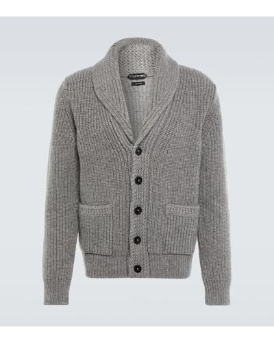 Tom Ford Cashmere And Mohair Cardigan - Gray