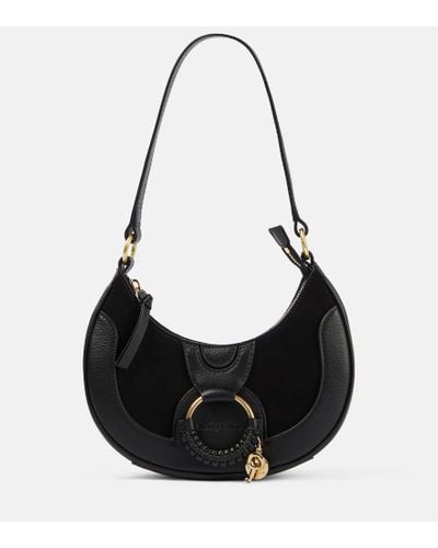 See By Chloé Hana Medium Leather And Suede Shoulder Bag - Black
