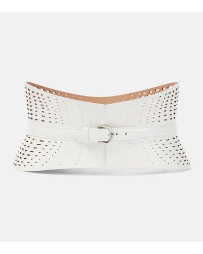 Alaïa Neo Leather Corset Belt - Natural