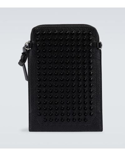 Christian Louboutin Loubilab Spike-embellished Leather Pouch - Black