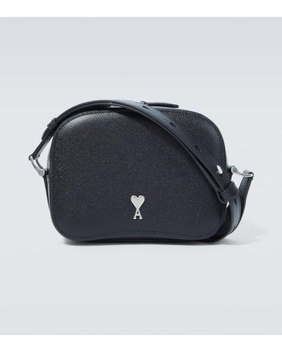 Ami Paris Messenger Bag aus Leder - Schwarz