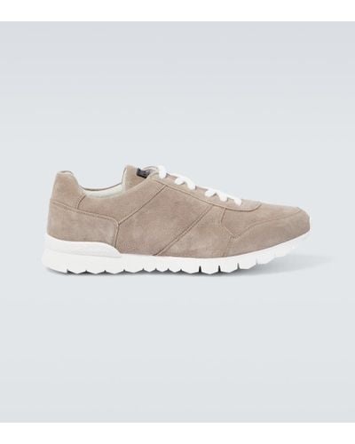 Kiton Sneakers in suede - Bianco