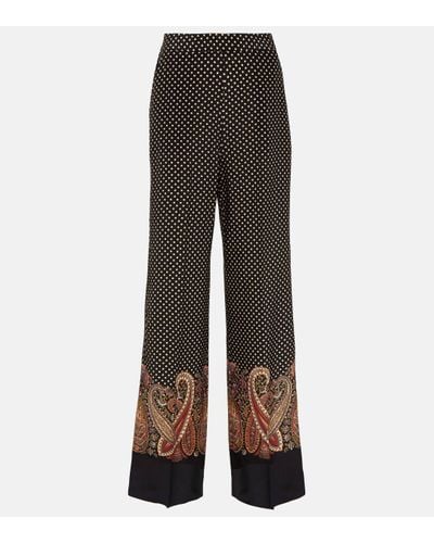 Etro Velvet Wide-leg Trousers - Grey