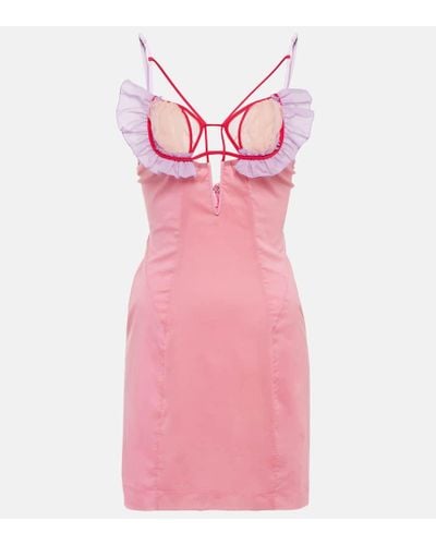 Nensi Dojaka Minikleid aus einem Seidengemisch - Pink