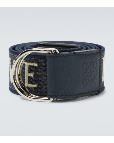 Loewe Cintura in pelle con logo - Blu