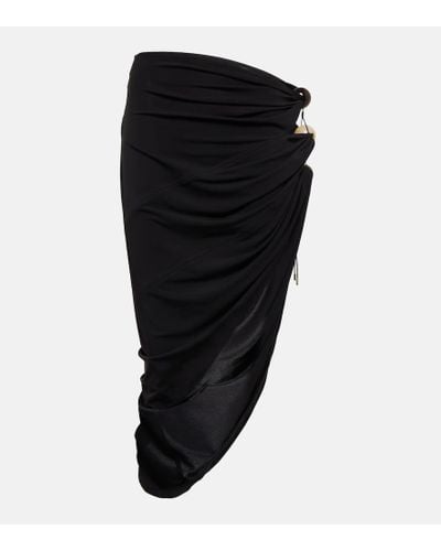 Jacquemus La Jupe Perola Jersey Midi Skirt - Black