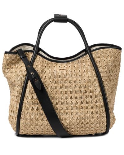 Max Mara Tote Marin Large de rafia - Neutro