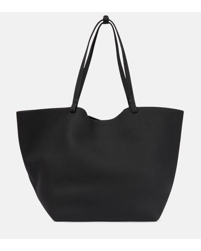 The Row Park Xl Textured-leather Tote - Black