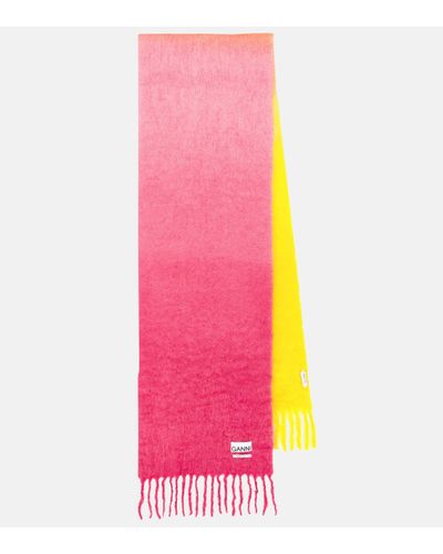 Ganni Ombre Mohair-blend Scarf - Pink