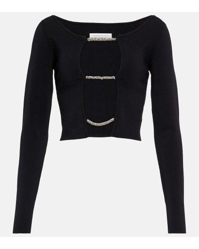 Christopher Esber Cardigan con cristales cropped - Negro