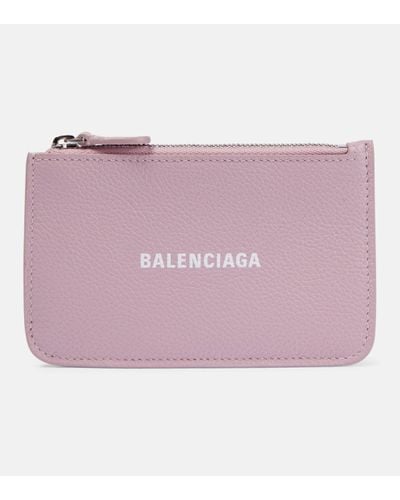 Balenciaga Cash Leather Card Holder - Pink