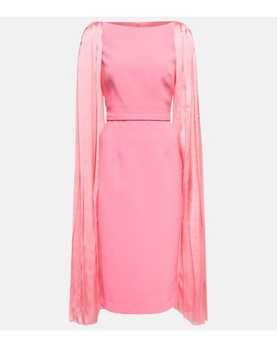 Safiyaa Robe midi Essiah en crepe et satin - Rose