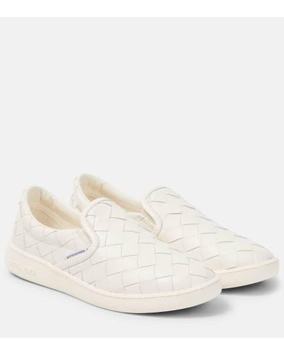 Bottega Veneta Sawyer Leather Slip-on Sneakers - White