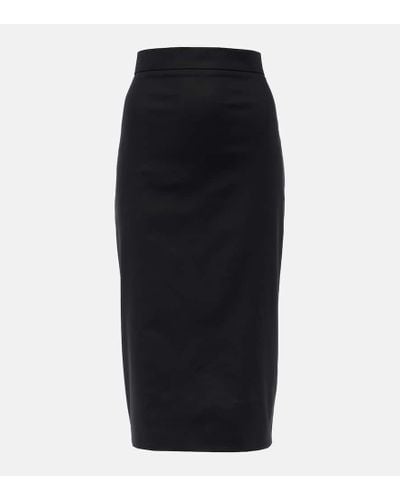 Max Mara Eden Cotton-blend Pencil Skirt - Black
