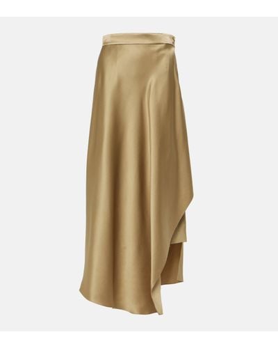 Loro Piana Asymmetric Silk Maxi Skirt - Natural