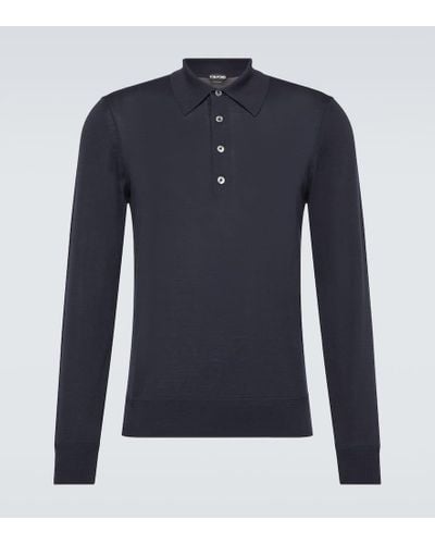 Tom Ford Wool Polo Sweater - Blue