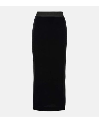 Dolce & Gabbana Falda tubo de terciopelo - Negro