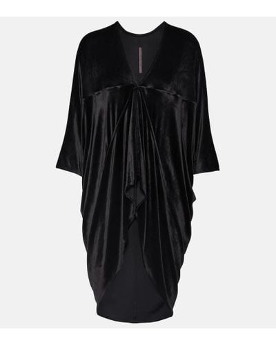 Rick Owens Top oversize Em in velluto - Nero