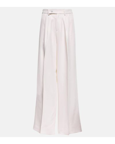Amiri Pleated High-rise Wide-leg Trousers - White