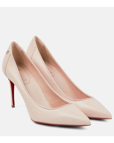 Christian Louboutin Sporty Kate 85 Leather Court Shoes - Natural