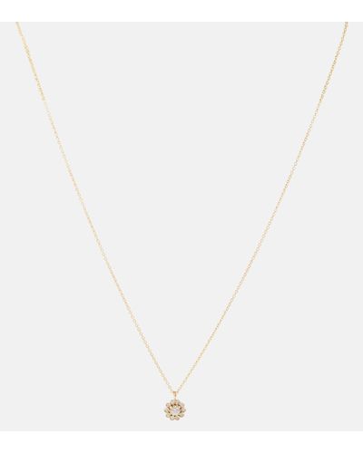 Sophie Bille Brahe Soleil Simple 18kt Gold Necklace With Diamonds - White
