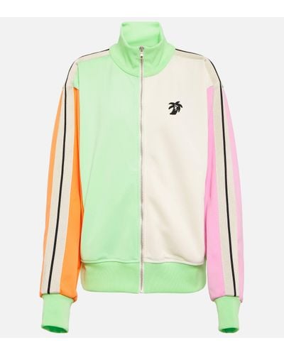 Palm Angels Logo Colorblocked Track Jacket - Green