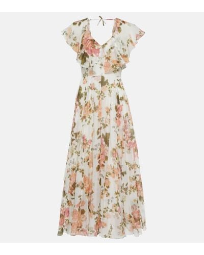 Erdem Theophila Floral Cotton And Silk Maxi Dress - Multicolor