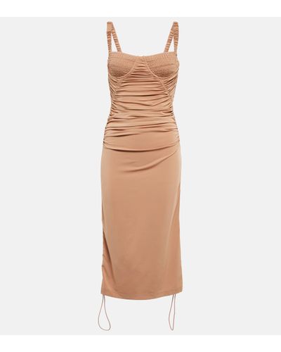 Dion Lee Ruched Midi Dress - Natural