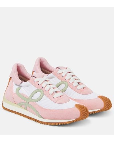 Loewe Sneakers Flow Runner mit Veloursleder - Pink