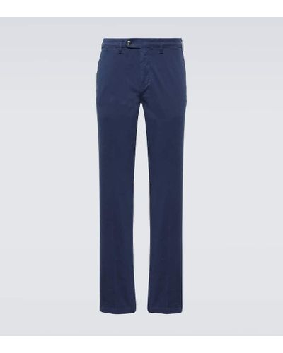 Canali Chinohose aus Baumwoll-Twill - Blau