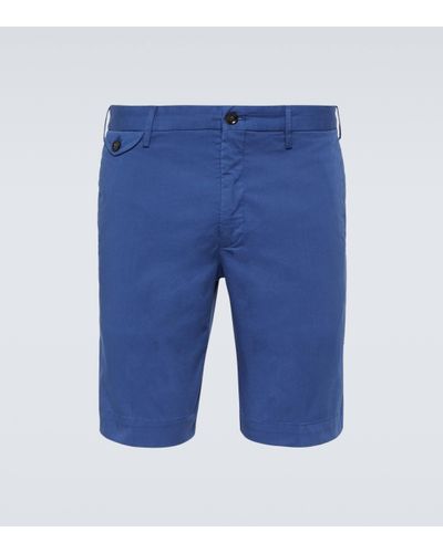 Incotex Short slim en coton melange - Bleu