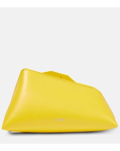 The Attico 8.30 Pm Leather Clutch - Yellow