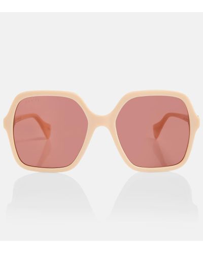 Gucci Eckige Oversize-Sonnenbrille - Pink