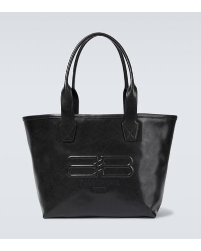 Balenciaga Bb Leather Tote Bag - Black