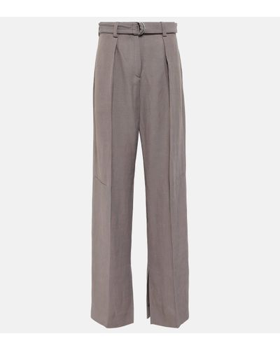 Jil Sander High-rise Canvas Trousers - Grey