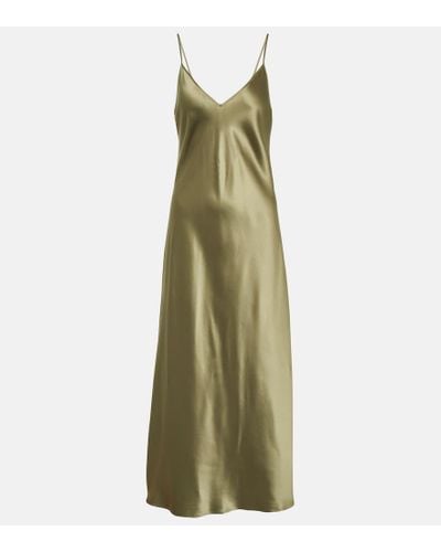 JOSEPH Clea Silk Satin Slip Dress - Green