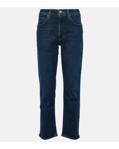 Agolde Mid-Rise Cropped Jeans Kye - Blau