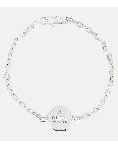 Gucci Trademark Logo-engraved Sterling Bracelet - Metallic