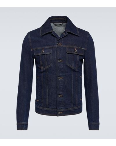 Dolce & Gabbana Veste en jean a logo - Bleu