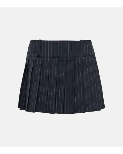 Vetements Minifalda de lana con raya diplomatica - Azul