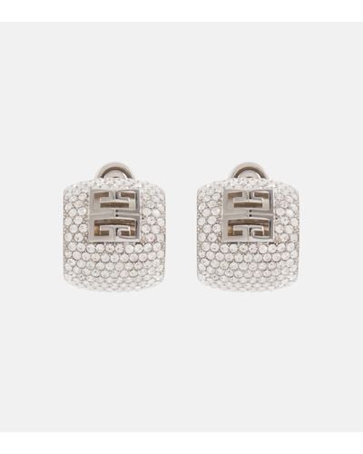 Givenchy Boucles d'oreilles 4G a cristaux - Blanc