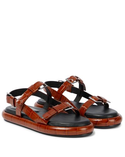 Proenza Schouler Pipe Croc-effect Leather Sandals - Multicolor