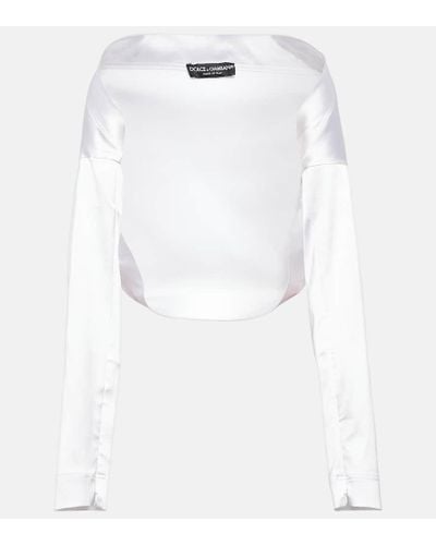 Dolce & Gabbana X Kim bolero de saten - Blanco