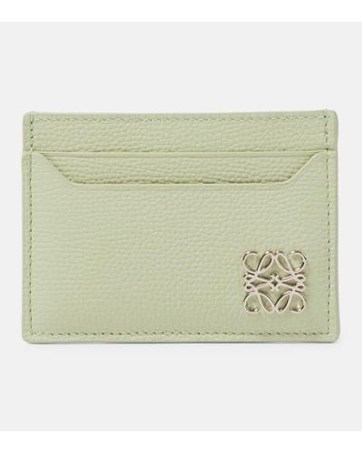 Loewe Anagram Leather Card Holder - Green